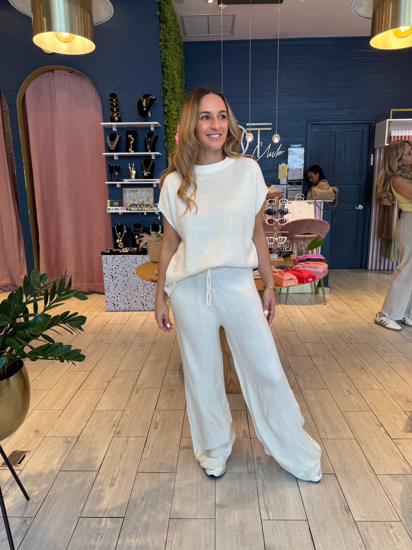 Nude & white Knit set de viaje