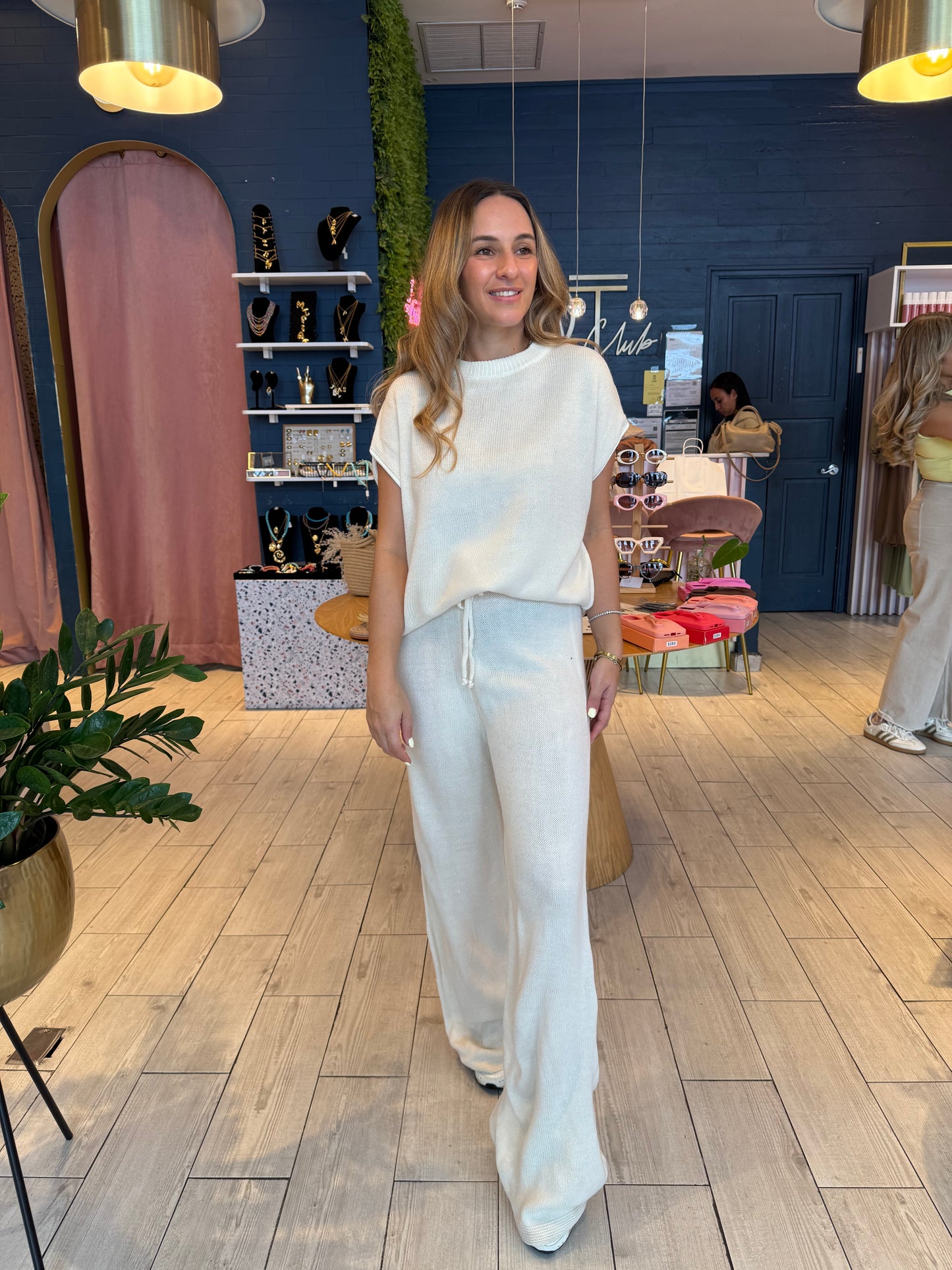 Nude & white Knit set de viaje