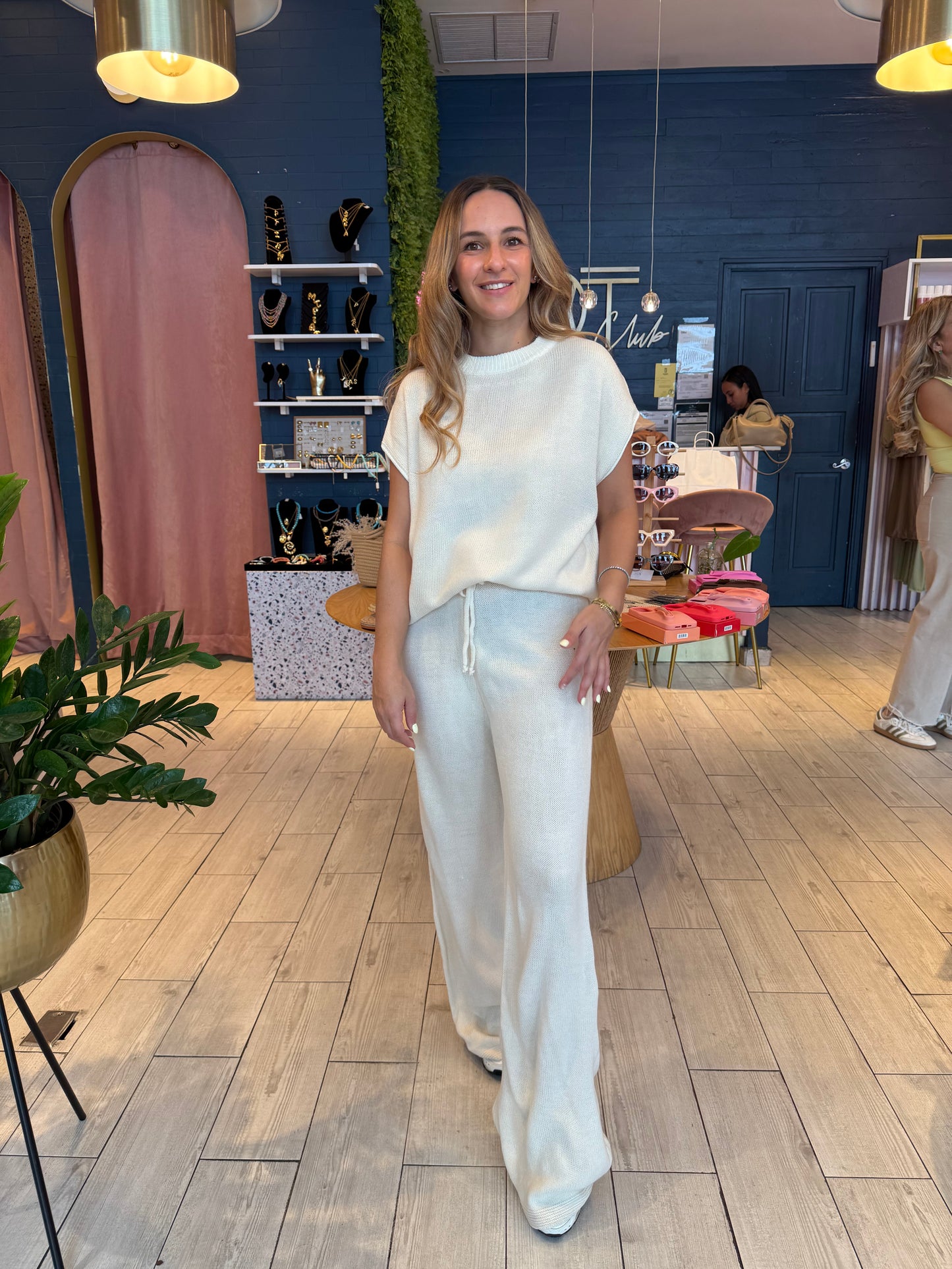 Nude & white Knit set de viaje