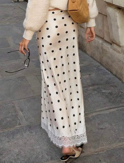 Butter yellow polka dots skirt