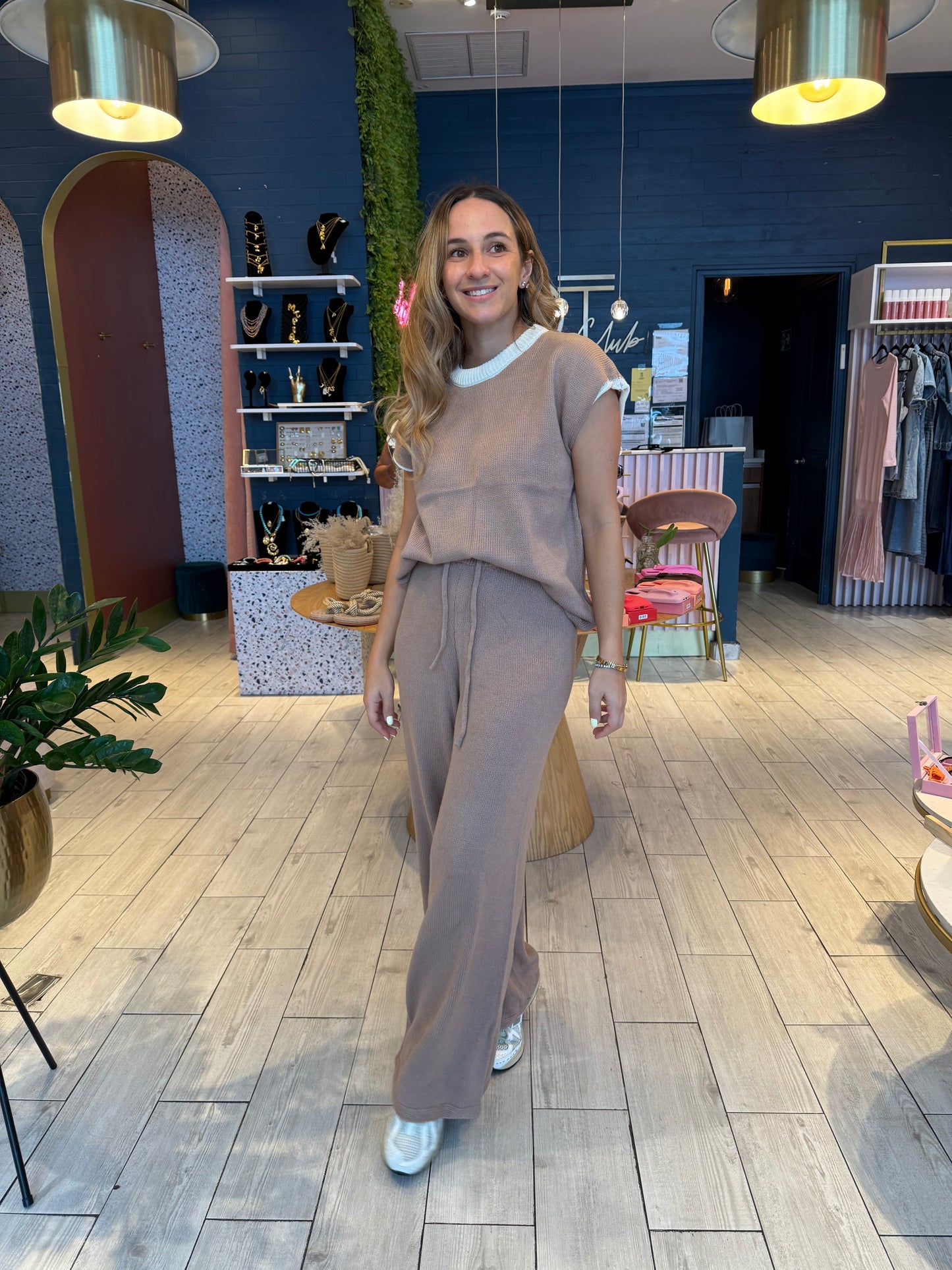Taupe Knit set de viaje