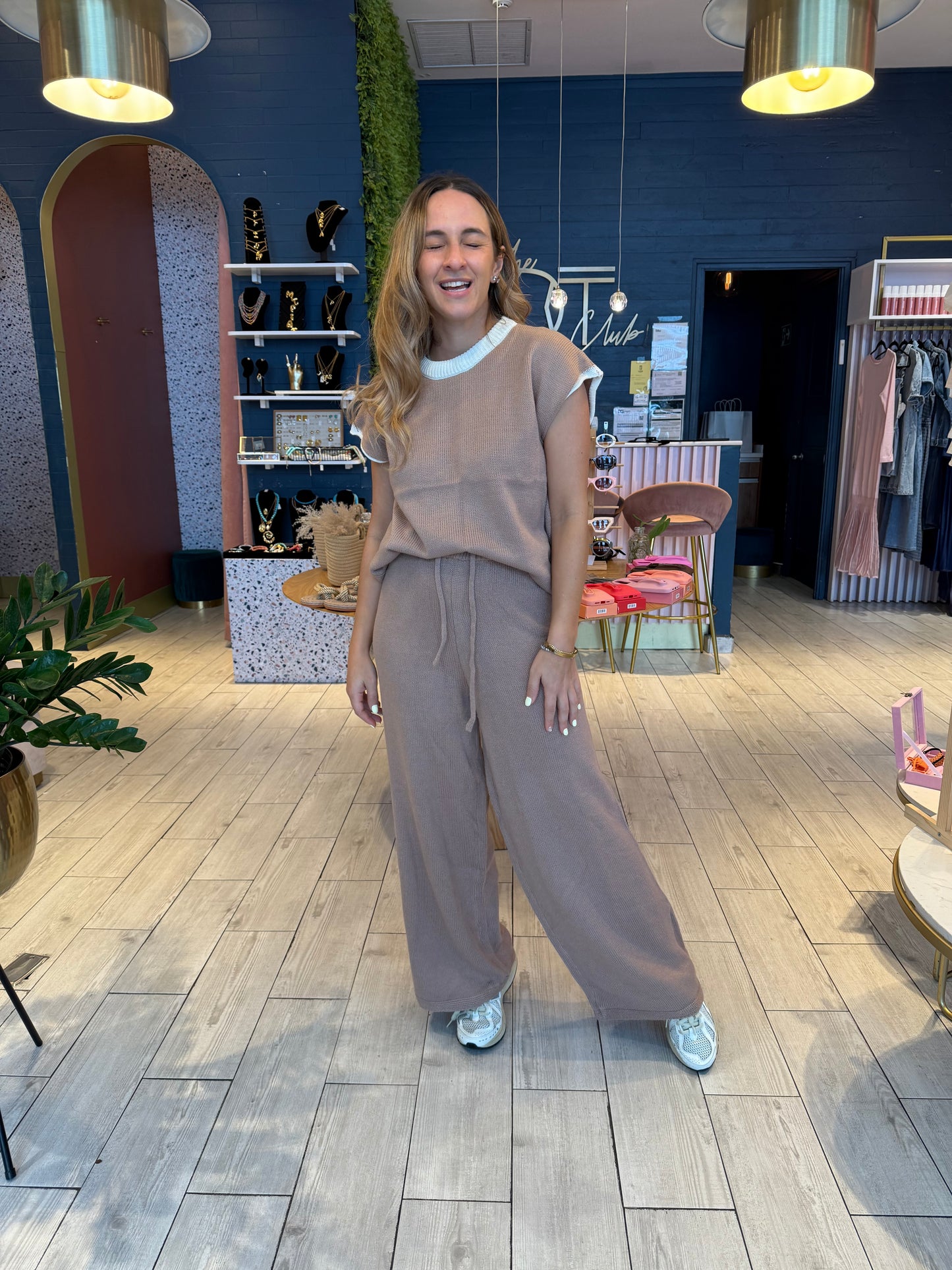 Taupe Knit set de viaje
