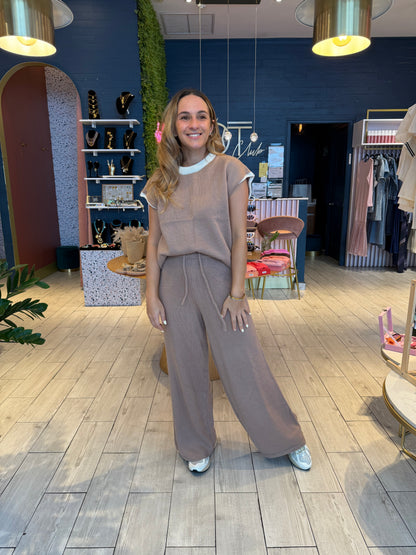 Taupe Knit set de viaje