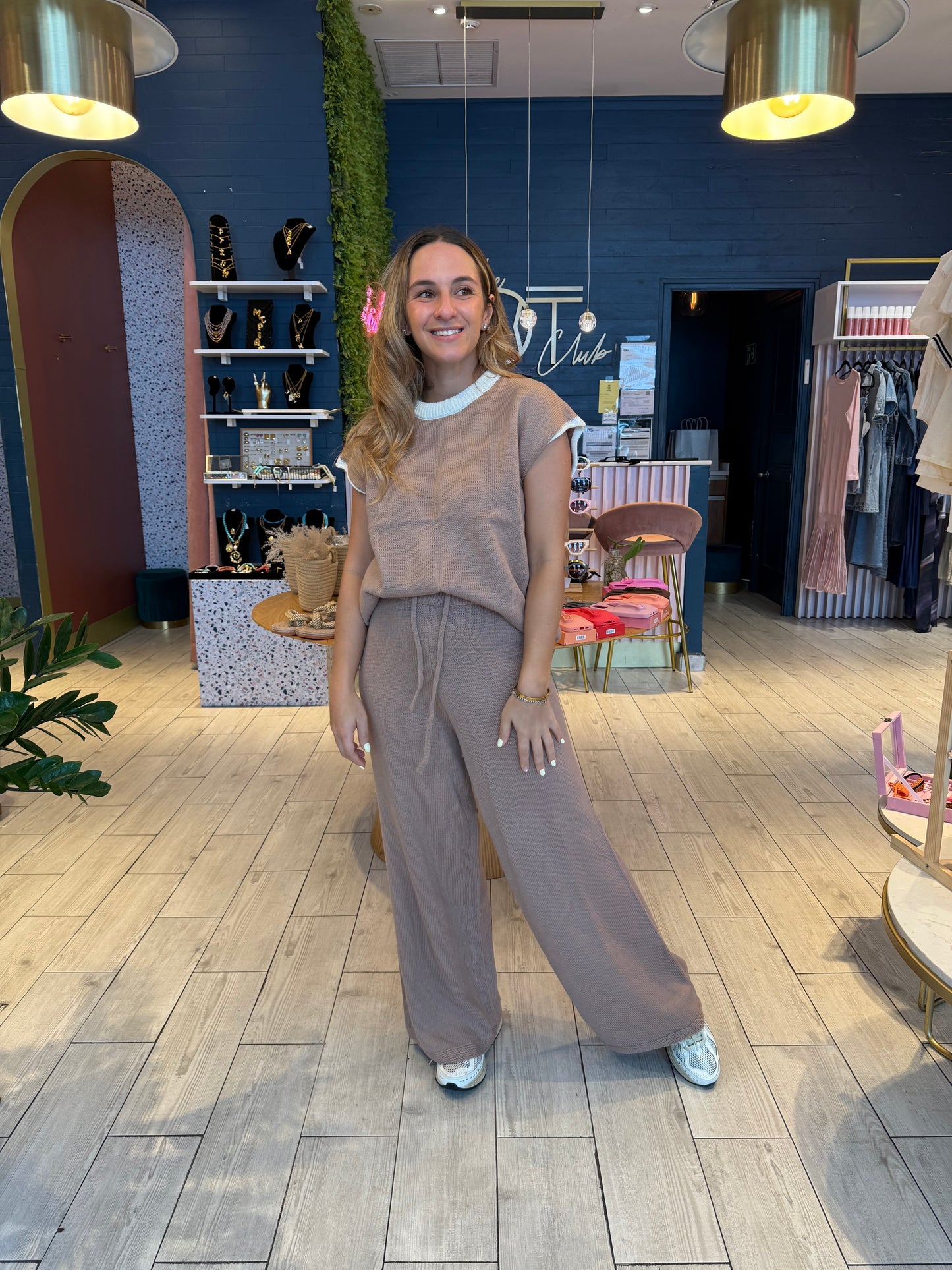 Taupe Knit set de viaje
