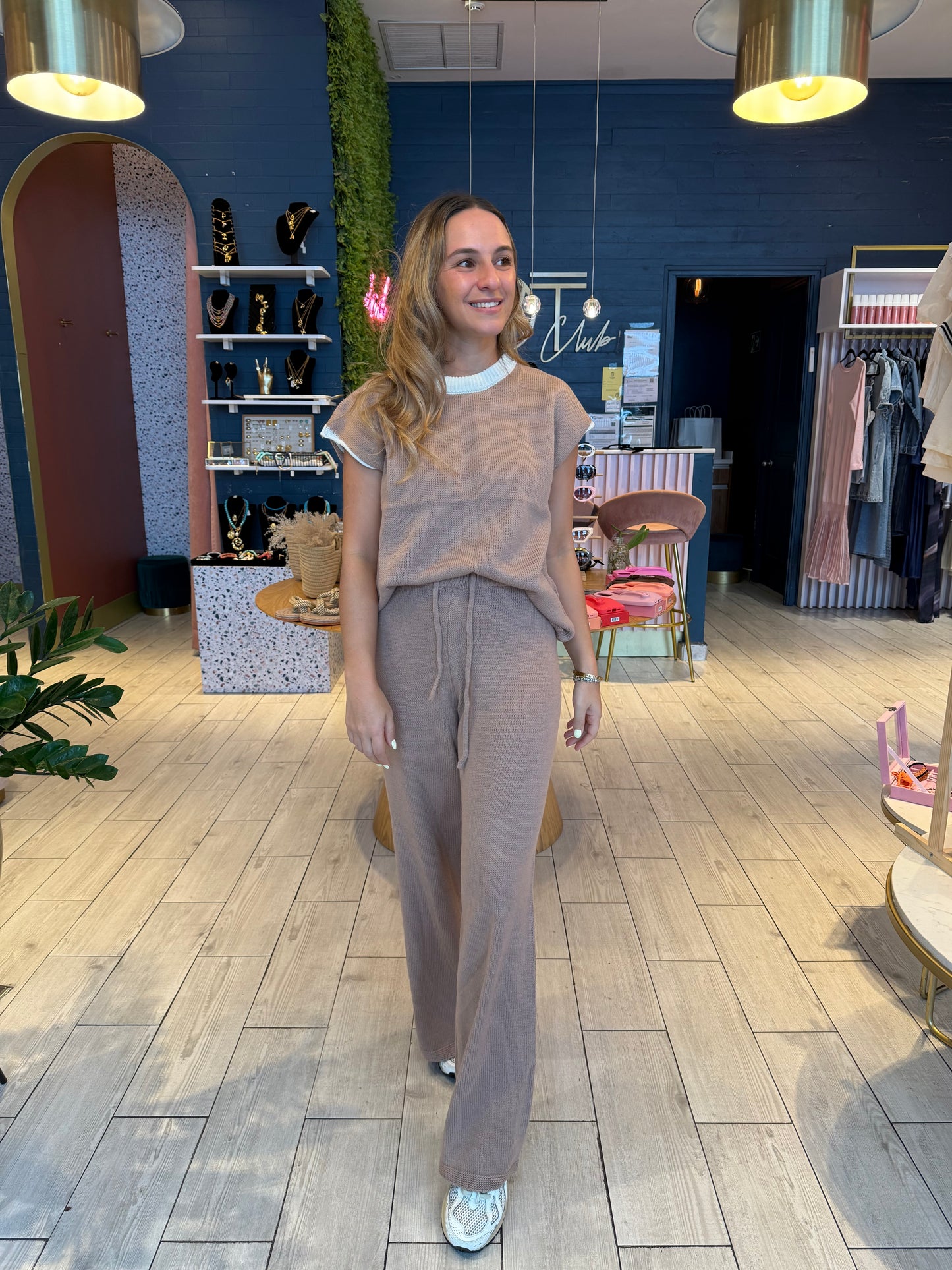 Taupe Knit set de viaje
