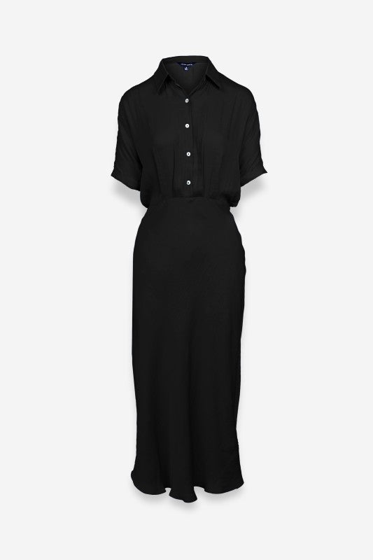 Black silky midi Dress