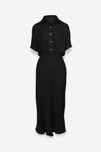 Black silky midi Dress