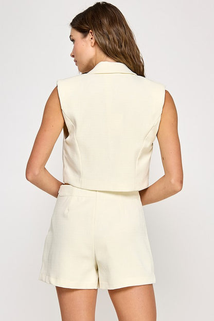 Cream vest & skirt set