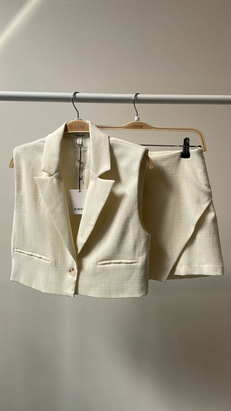 Cream vest & skirt set