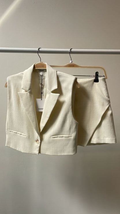Cream vest & skirt set