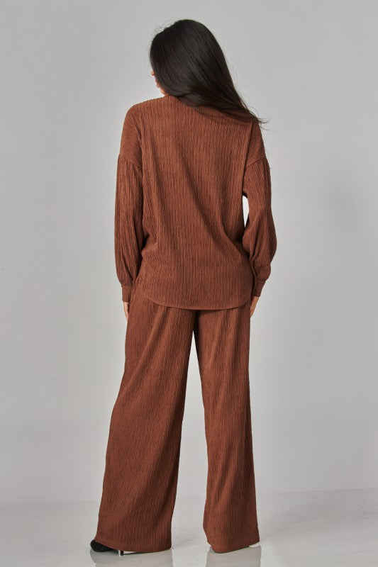 Brown pants & top set viaje