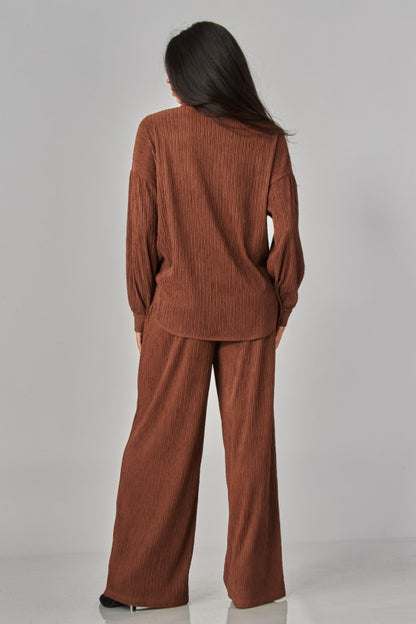 Brown pants & top set viaje