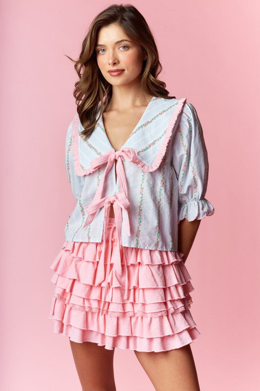 Ema embroidery top