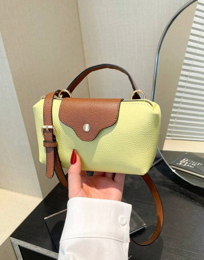 Butter yellow mini tote "Leather" Bag