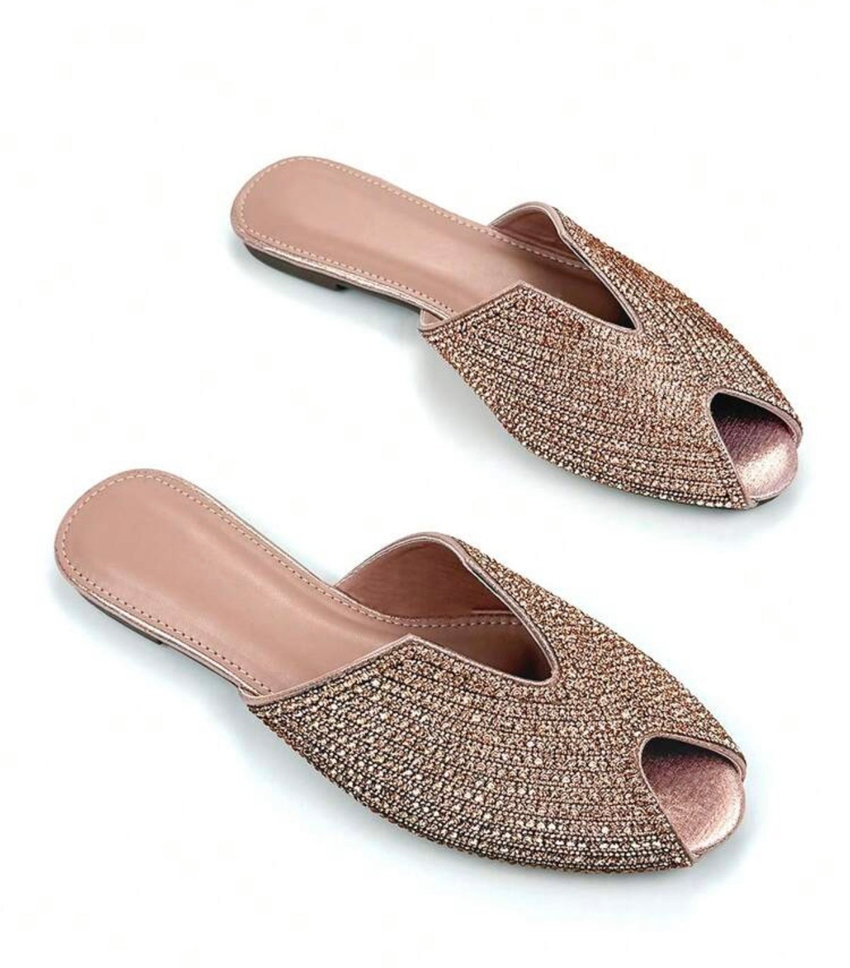 Gold rose GG mules