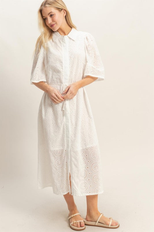 White eyelet midi Dress 20 marzo
