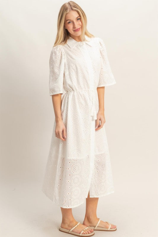 White eyelet midi Dress 20 marzo