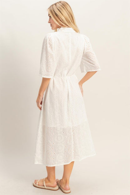 White eyelet midi Dress 20 marzo