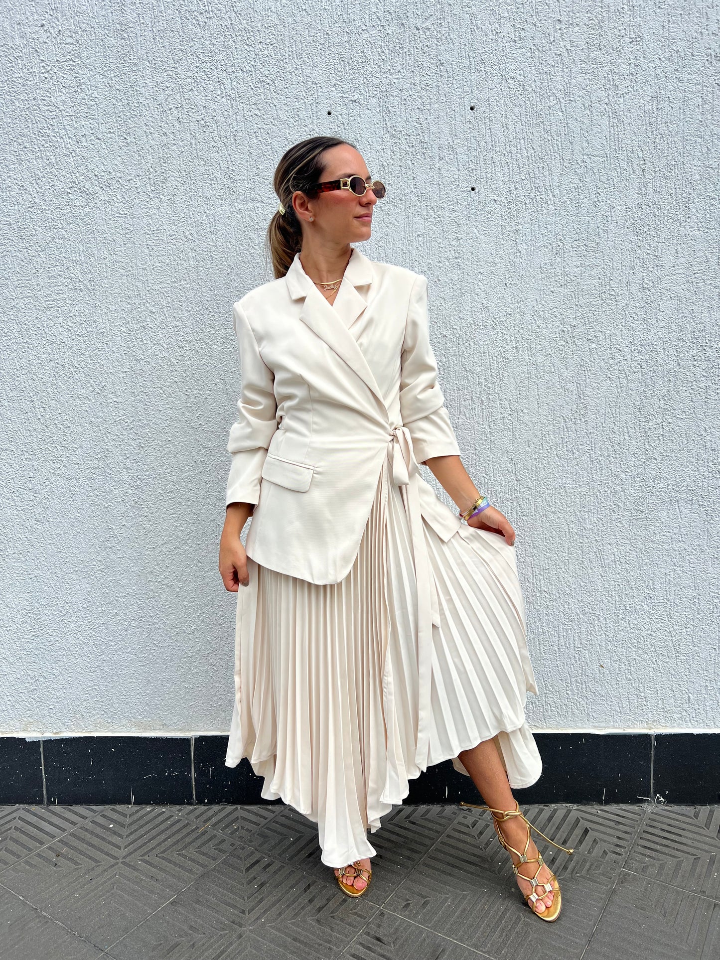 Blazer  pleated dress