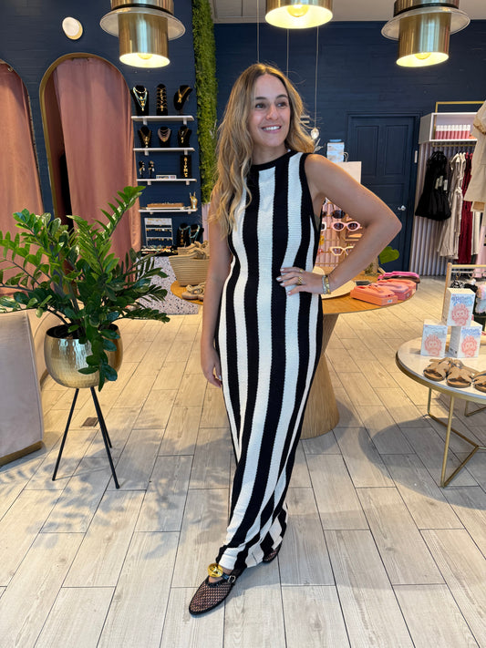 Black & white croché Dress