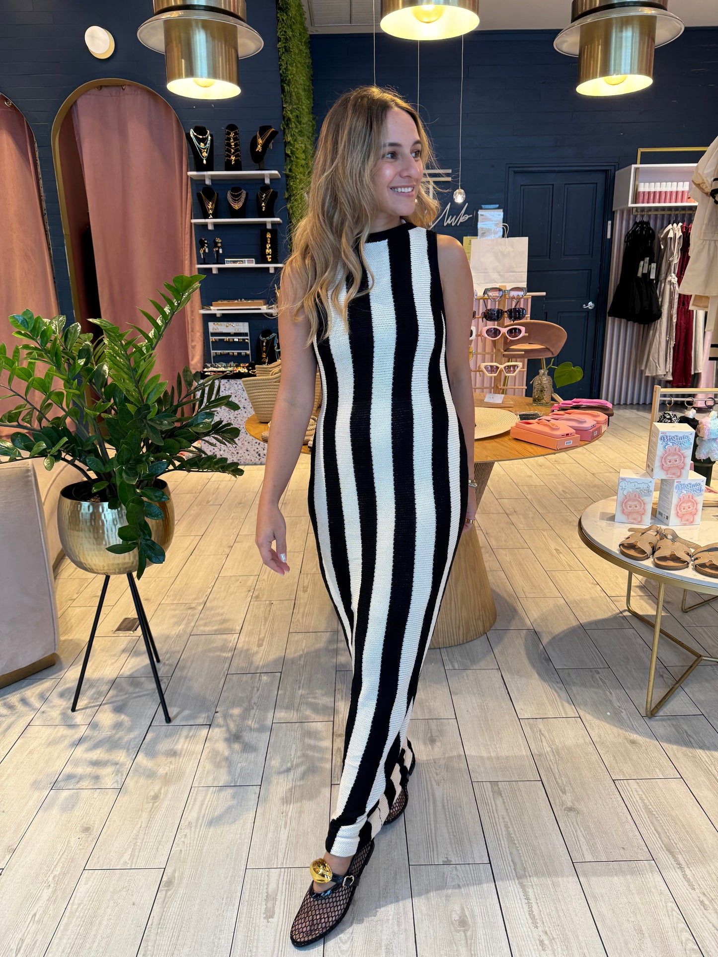 Black & white croché Dress
