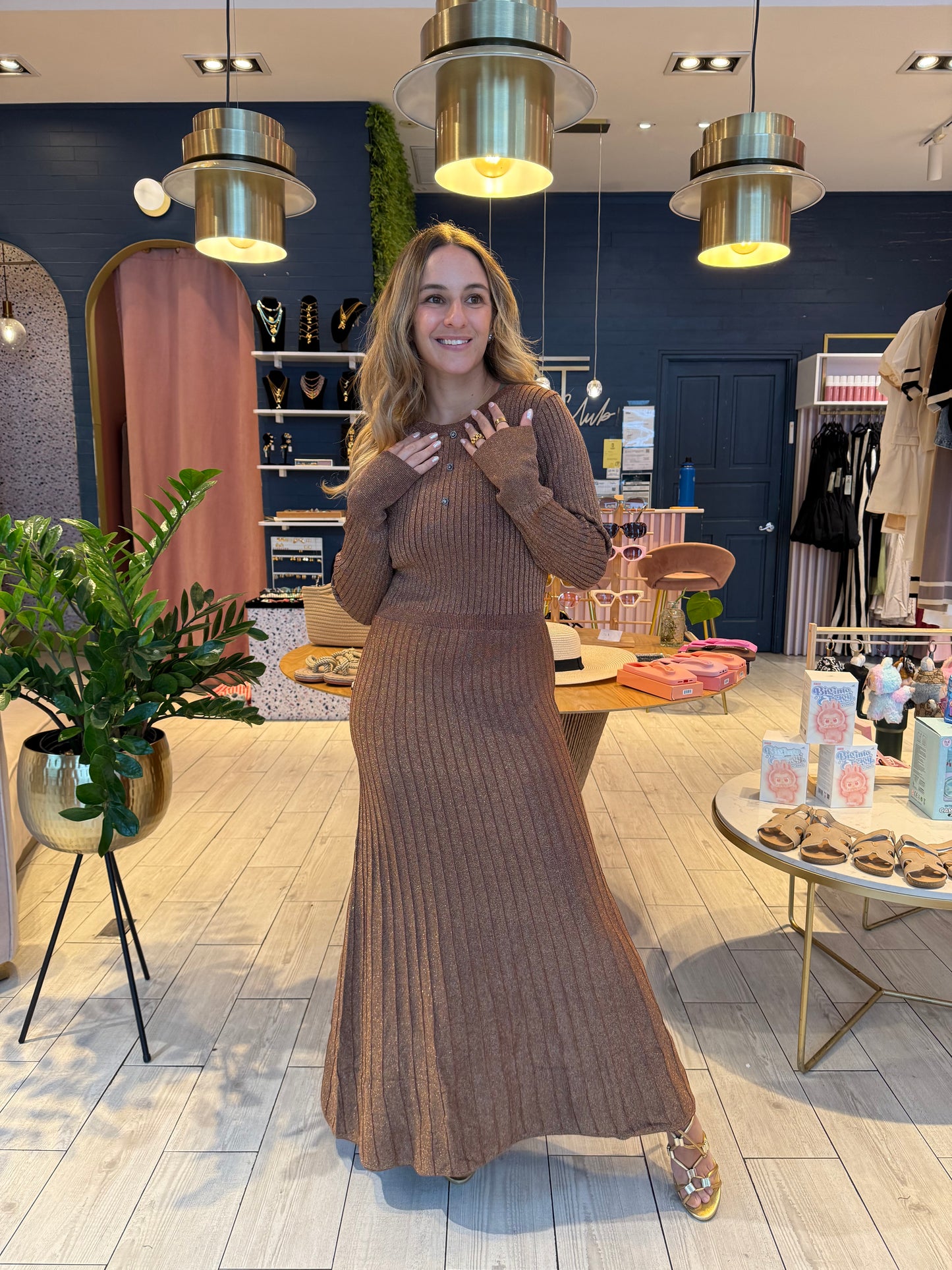 Brown Knitted Dress