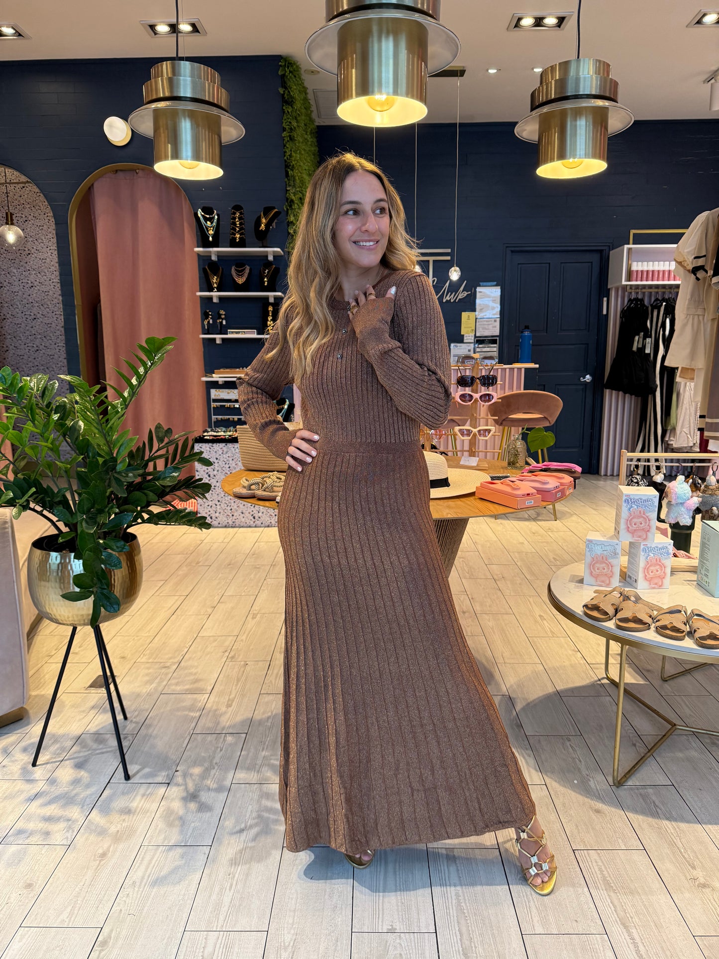 Brown Knitted Dress