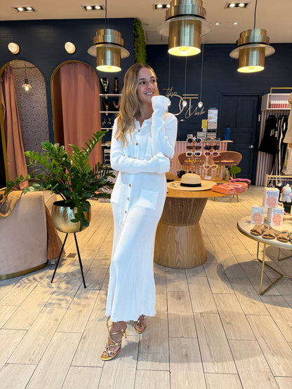 White ribbed dress