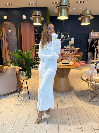 White ribbed dress