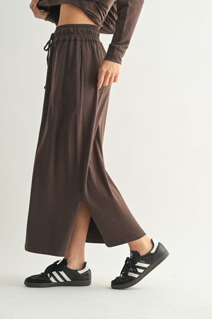 Coffee Tzniut skirt & top PIMA COTTON set de viaje