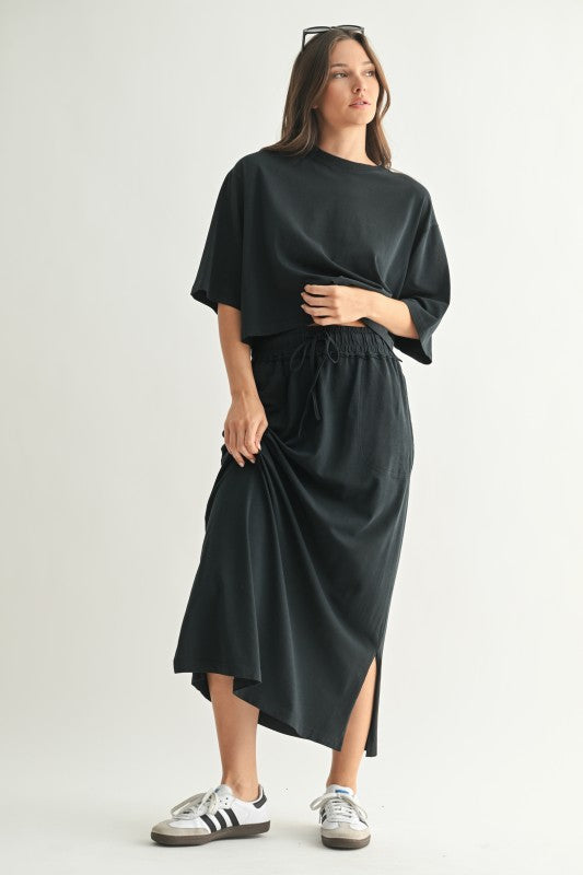 Black Tzniut skirt & top PIMA COTTON SET