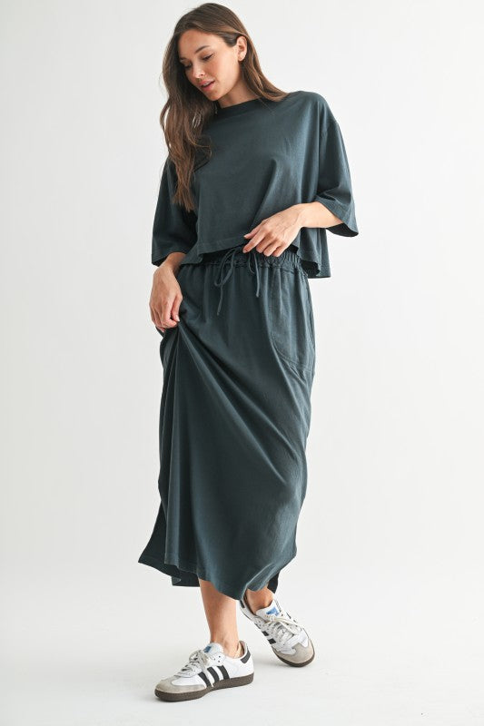 Blue  skirt & top Tzniut PIMA COTTON set