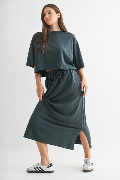 Blue  skirt & top Tzniut PIMA COTTON set