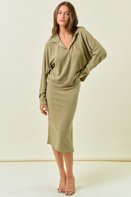 Olive Tzniut skirt set 14 agosto