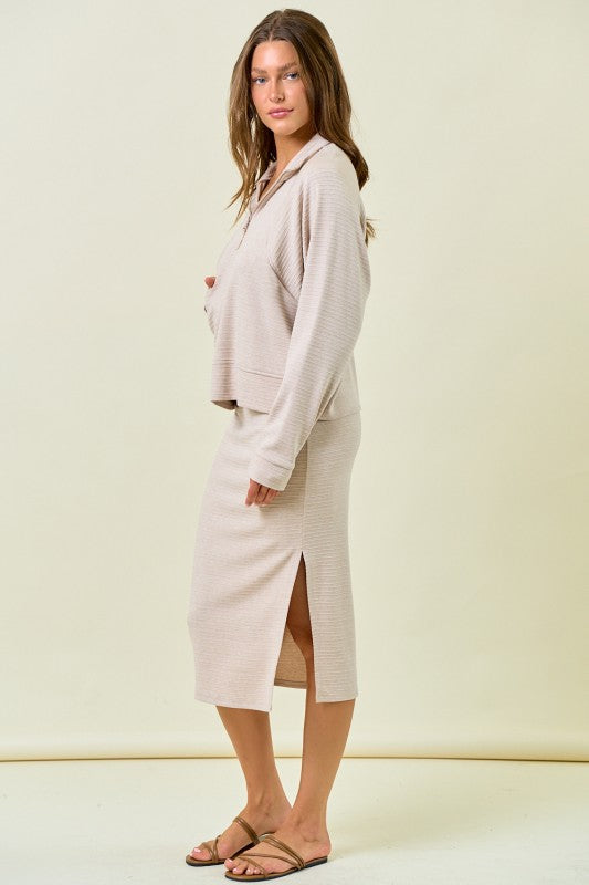 Cream Tzniut skirt set 14 agosto