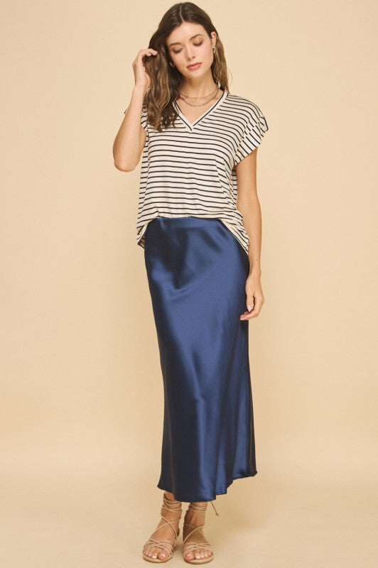 Navy Silky skirt
