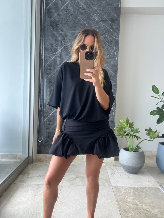 Black bubble tshirt dress