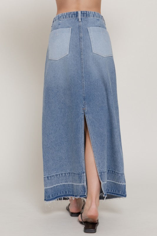 Denim MIDI skirt