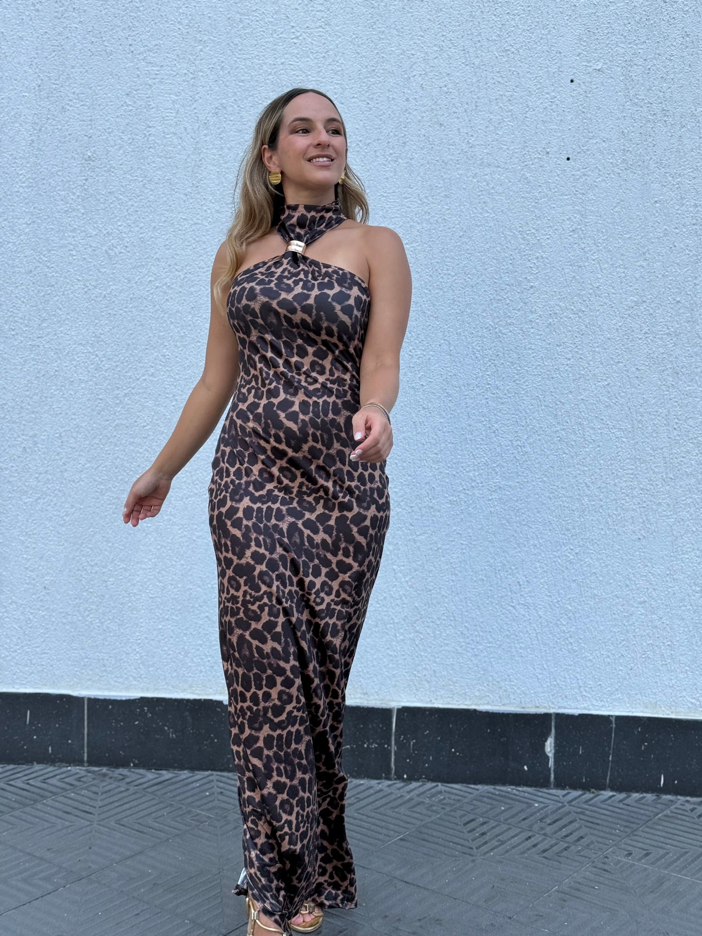 Santorini animal print Dress