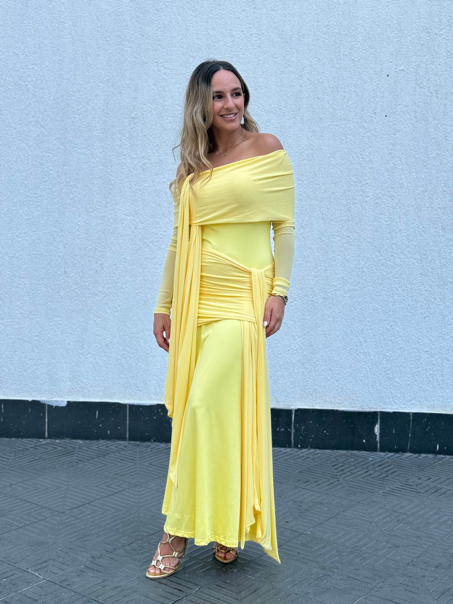 Butter yellow trendy dress