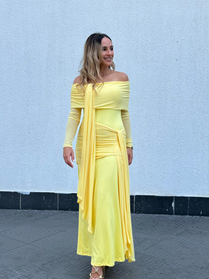 Butter yellow trendy dress