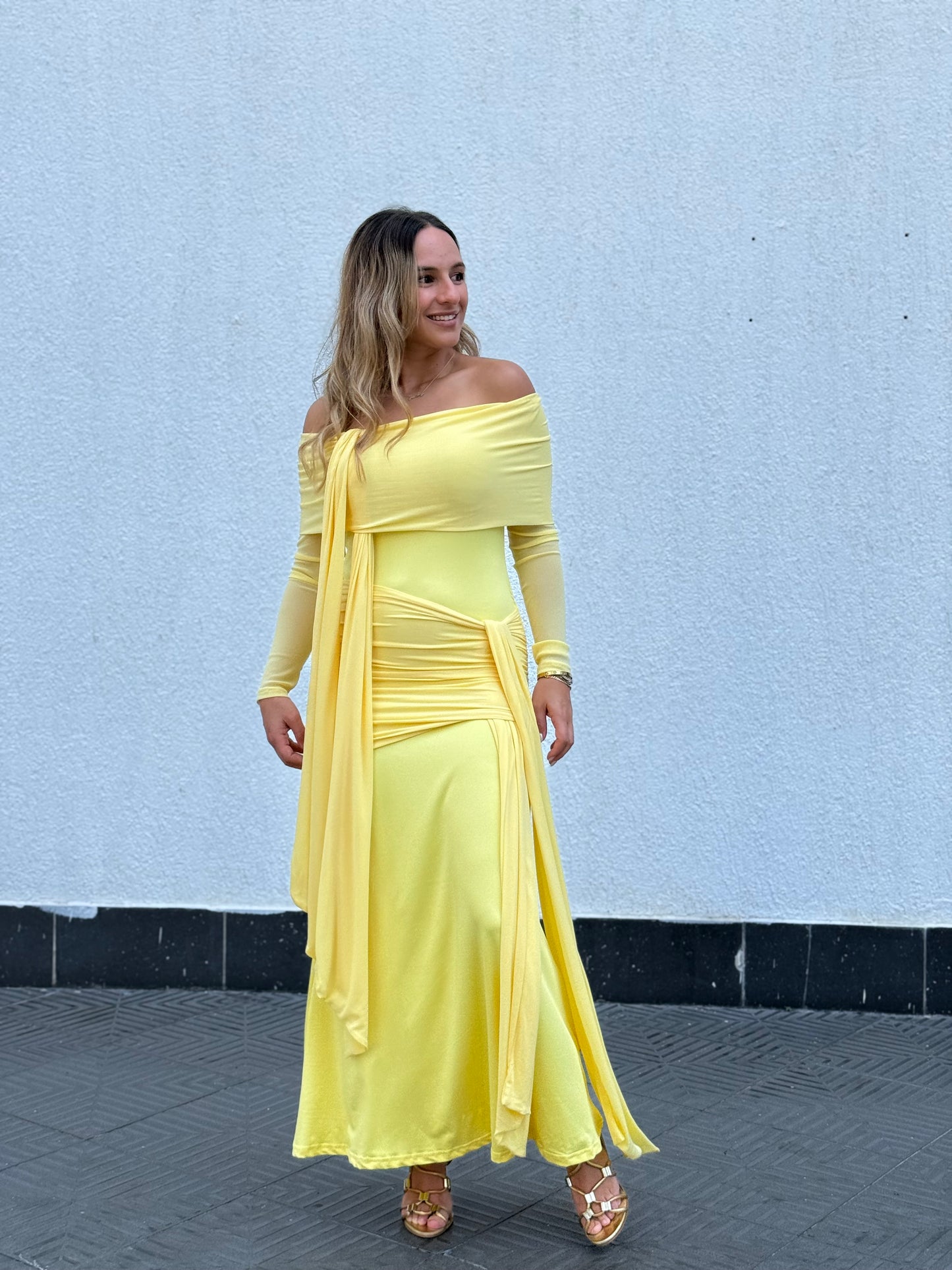 Butter yellow trendy dress