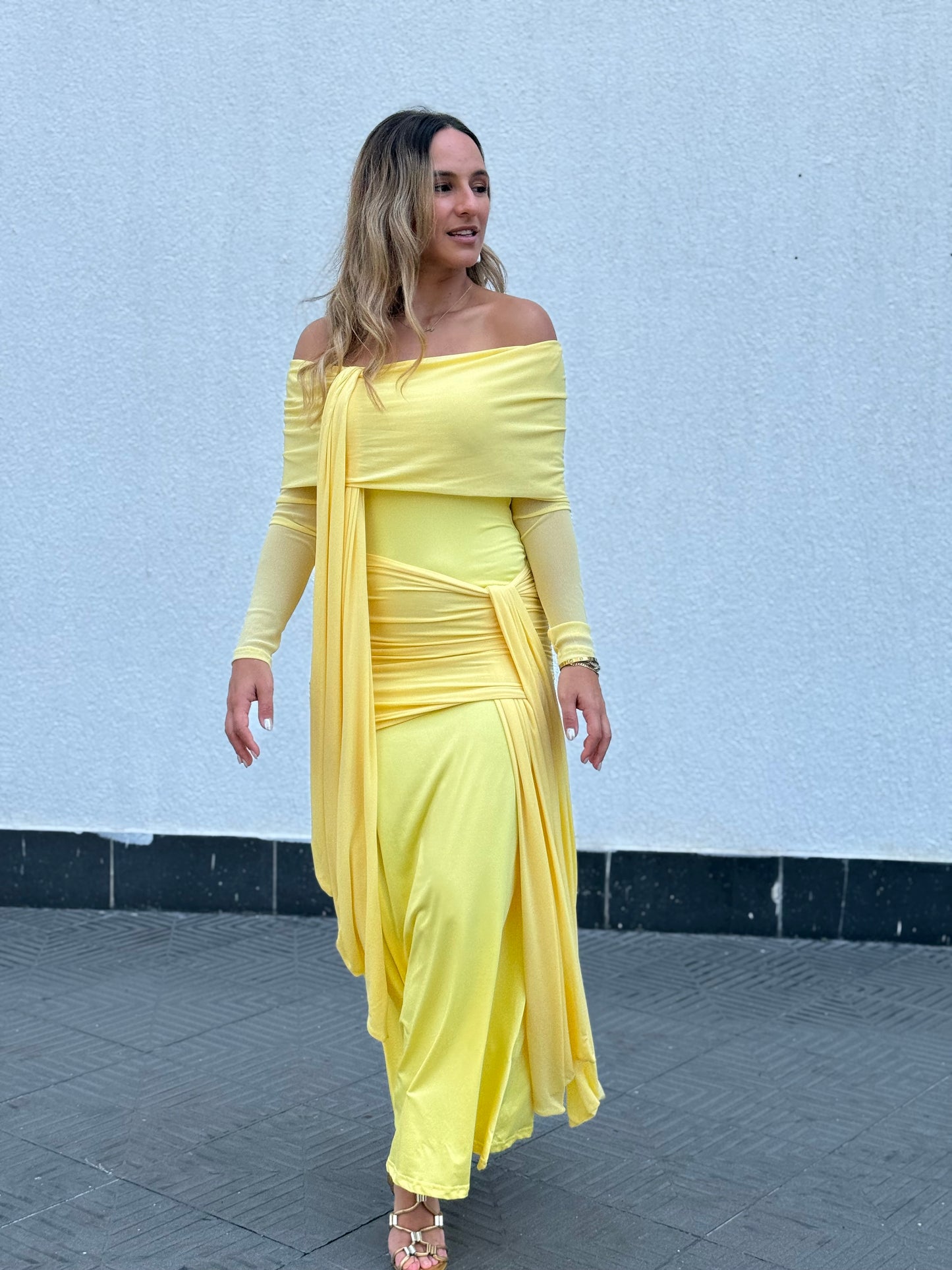 Butter yellow trendy dress