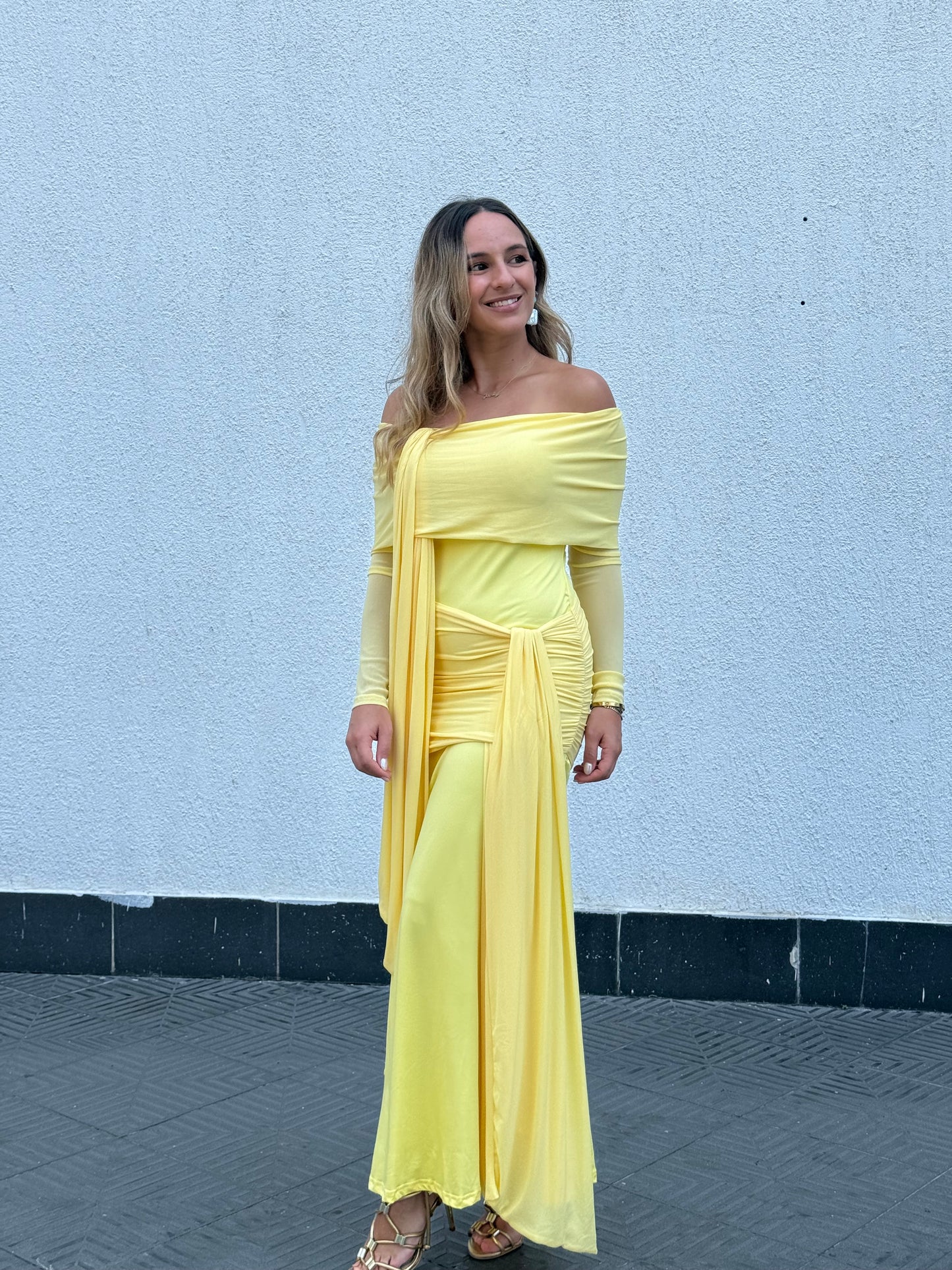 Butter yellow trendy dress