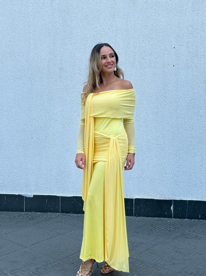Butter yellow trendy dress