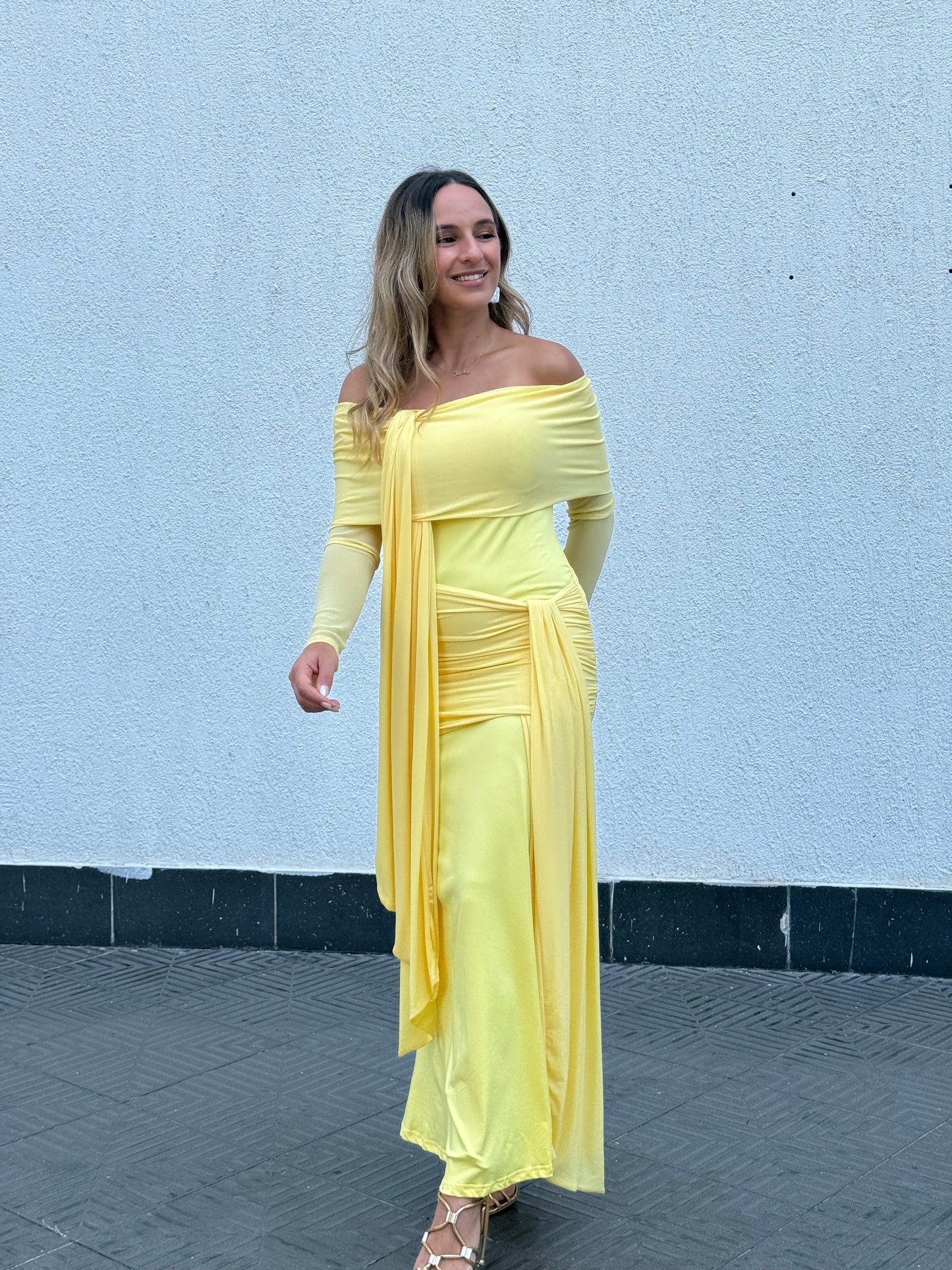 Butter yellow trendy dress