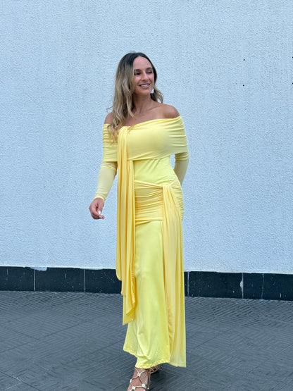 Butter yellow trendy dress