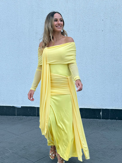 Butter yellow trendy dress
