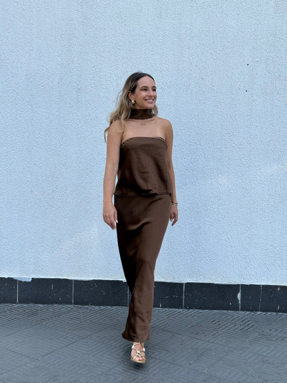 Aesthetic skirt & chocker top set