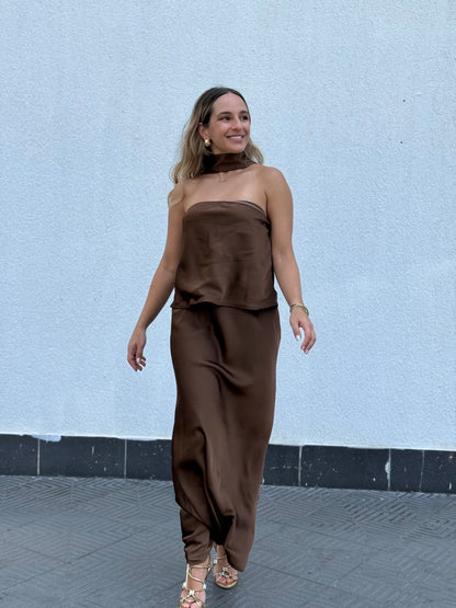 Aesthetic skirt & chocker top set